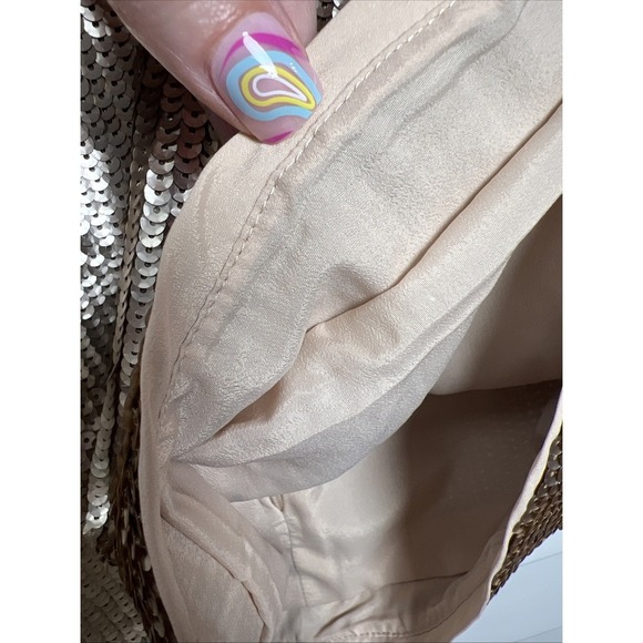 J. Crew Gold Sequin Blouse with Black Bow - Picture 9 of 12